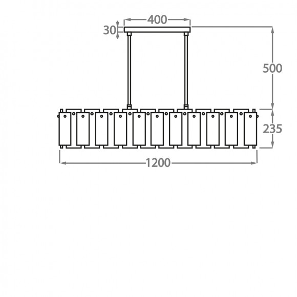 Люстра на штанге Bella Figura Vega CL213-RECT