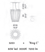 Подвесной светильник Sylcom Elysium 3203