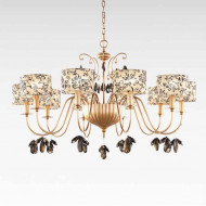 Люстра Beby Group Nuovo Vintage 510/10 Satin Gold Beige Damasco Black Black Gold Leaf