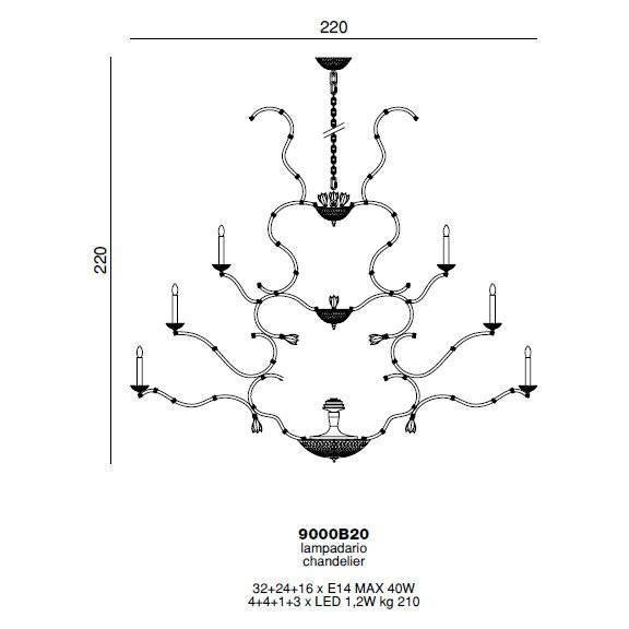 Люстра Beby Group Queen of Roses 9000B20 Gold SW Golden Teak