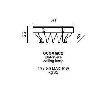 Потолочный светильник Beby Group Milano Deco 8030Q02 Bronzed Transparent Glass Потолочный светильник Beby Group Milano Deco 8030Q02 Bronzed Transparent Glass