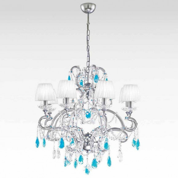 Люстра Beby Group Nuovo Vintage 6104/8 Satin Chrome White silk Celeste Люстра Beby Group Nuovo Vintage 6104/8 Satin Chrome White silk Celeste