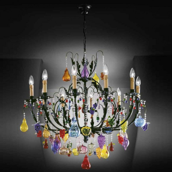 Люстра Beby Group Fruit 107/8 Satin Black multi murano Люстра Beby Group Fruit 107/8 Satin Black multi murano