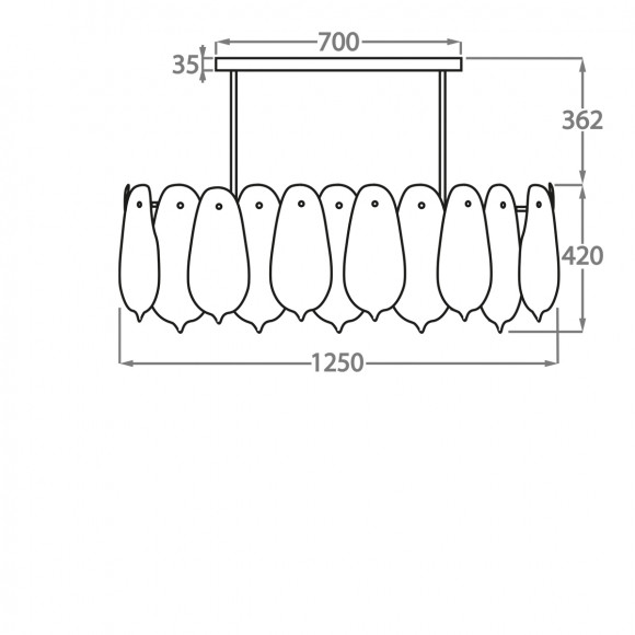 Люстра на штанге Bella Figura Moonlight CL214-125 Люстра на штанге Bella Figura Moonlight CL214-125