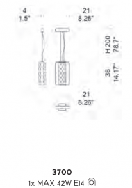 Подвесной светильник Sylcom Place Vendôme 3700