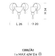 Настенный светильник Sylkom Molin 1386/A1 Настенный светильник Sylkom Molin 1386/A1