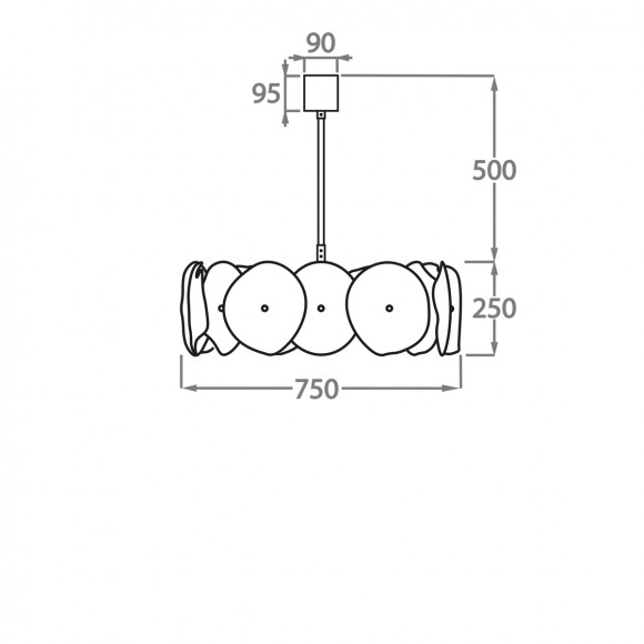 Люстра на штанге Bella Figura Moonlight CL207-LA Люстра на штанге Bella Figura Moonlight CL207-LA