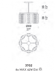  Подвесная люстра Sylcom Place Vendôme 3702