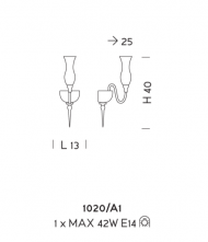 Настенный светильник Sylkom Teodato 1020/A1 Настенный светильник Sylkom Teodato 1020/A1