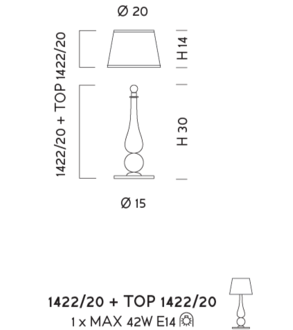 Настольная лампа Sylkom Carola 1422/20 + TOP 1422/20 Настольная лампа Sylkom Carola 1422/20 + TOP 1422/20