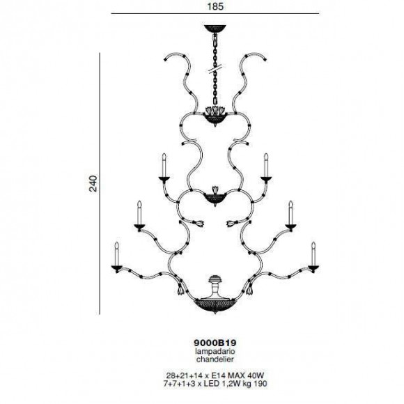 Люстра Beby Group Queen of Roses 9000B19 Gold SW Golden Teak