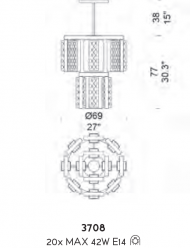 Подвесная люстра Sylcom Place Vendôme 3708