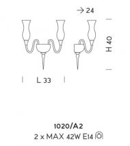 Настенный светильник Sylkom Teodato 1020/A2 Настенный светильник Sylkom Teodato 1020/A2