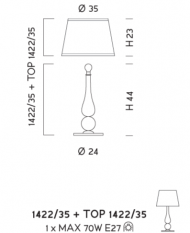 Настольная лампа Sylkom Carola 1422/35 + TOP 1422/35
