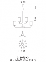 Подвесной светильник Sylkom Can Can 2120/9+3 Подвесной светильник Sylkom Can Can 2120/9+3
