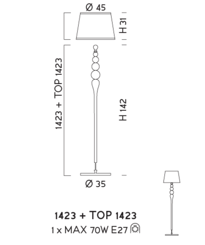 Торшер Sylcom Carola 1423 + TOP 1423 Торшер Sylcom Carola 1423 + TOP 1423