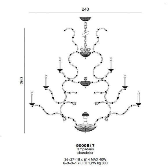 Люстра Beby Queen of Roses 9000B17 Light gold Cut Almond Люстра Beby Queen of Roses 9000B17 Light gold Cut Almond