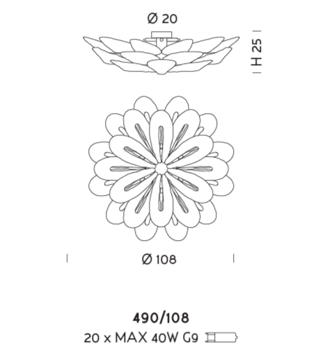 Потолочный светильник Sylkom Gabbiano 490/108 Потолочный светильник Sylkom Gabbiano 490/108