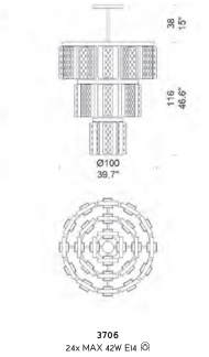 Подвесная люстра Sylcom Place Vendôme 3706