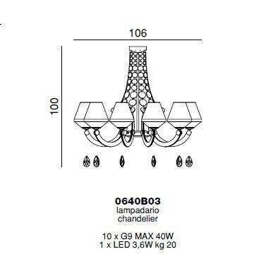 Люстра Beby Group Euphoria 0640B03 Chrome 024 Celeste Люстра Beby Group Euphoria 0640B03 Chrome 024 Celeste