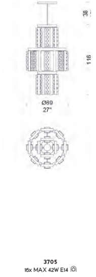 Подвесная люстра Sylcom Place Vendôme 3705