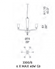 Подвесная люстра Sylcom Apogeo 3300/6
