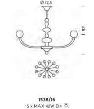 Подвесной светильник Sylkom Balbi 1538/16 Подвесной светильник Sylkom Balbi 1538/16
