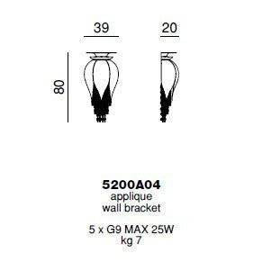 Настенный светильник Beby Group Bouquet 5200A04 Chrome Silver Grey Red Настенный светильник Beby Group Bouquet 5200A04 Chrome Silver Grey Red