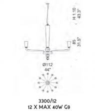 Подвесная люстра Sylcom Apogeo 3300/12