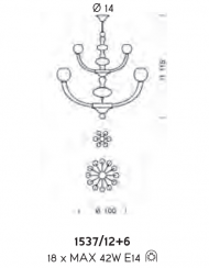 Подвесная люстра Sylcom Balbi 1537/12+6