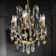 Люстра Beby Group Old style 3326/3 Green gold CUT WITH GLASS FRUITS