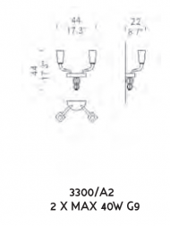 Настенный светильник Sylkom Apogeo 3300/A2 Настенный светильник Sylkom Apogeo 3300/A2