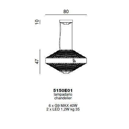 Подвесной светильник Beby Group Stone 5150E01 Satin Gold Cut Almond Transparent