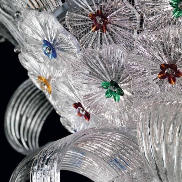 Потолочный светильник Beby Group Mademoiselle Corolle 8000Q01 Chrome Trasparent graniglia Glass Потолочный светильник Beby Group Mademoiselle Corolle 8000Q01 Chrome Trasparent graniglia Glass