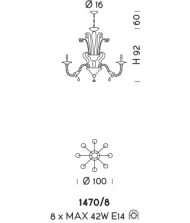 Подвесной светильник Sylkom Rezzonico 1470/8