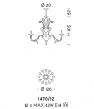 Подвесной светильник Sylkom Rezzonico 1470/12