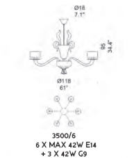 Подвесная люстра Sylcom Alisette 3500/6