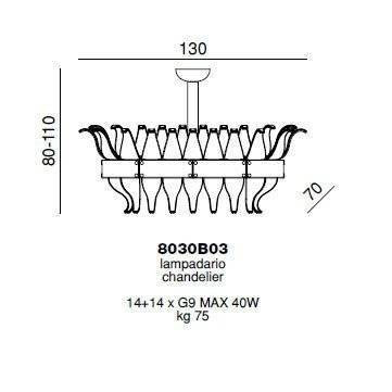 Подвесной светильник Beby Group Milano Deco 8030B03 Light gold Smoked Glass