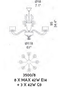 Подвесная люстра Sylcom Alisette 3500/8