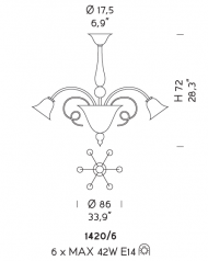 Подвесная люстра Sylcom Venier 1420/6 Подвесная люстра Sylcom Venier 1420/6