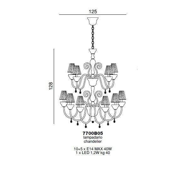 Люстра Beby La Femme 7700B05 Chrome Red Sensuelle 280 Swarovski Almond