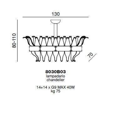 Подвесной светильник Beby Group Milano Deco 8030B03 Light gold Transparent Glass