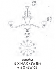 Подвесная люстра Sylcom Alisette 3500/12