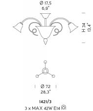 Подвесная люстра Sylcom Venier 1421/3 Подвесная люстра Sylcom Venier 1421/3