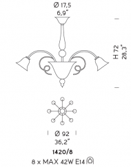 Подвесная люстра Sylcom Venier 1420/8 Подвесная люстра Sylcom Venier 1420/8