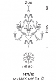 Подвесной светильник Sylkom Rezzonico 1471/12