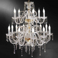 Люстра Beby Group Crystal 365/10+5 Light gold CUT CRYSTAL