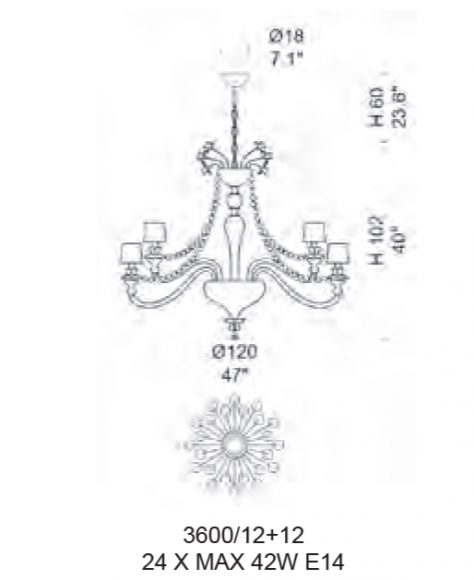 Подвесной светильник Sylkom La Ronde Royal 3600/12+12 Подвесной светильник Sylkom La Ronde Royal 3600/12+12
