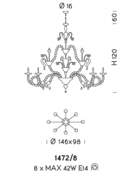 Подвесной светильник Sylkom Rezzonico 1472/8