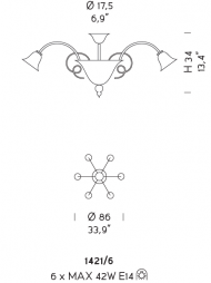 Подвесная люстра Sylcom Venier 1421/6 Подвесная люстра Sylcom Venier 1421/6